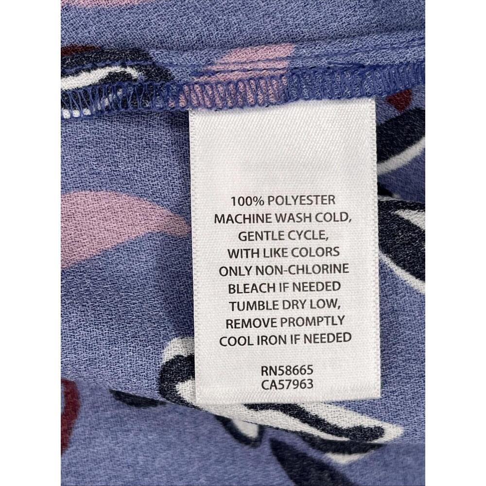 Halogen Womens Size Large Blue Floral A-Line Dress Sleeveless - Picture 8 of 9